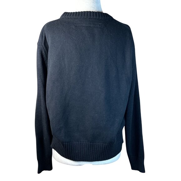 Enza Costa Cashmere Cotton Long Sleeve Crewneck Sweater in Black X-Small Womens - Picture 7 of 12